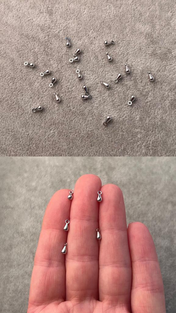 Подвеска родий 3 х 6 мм