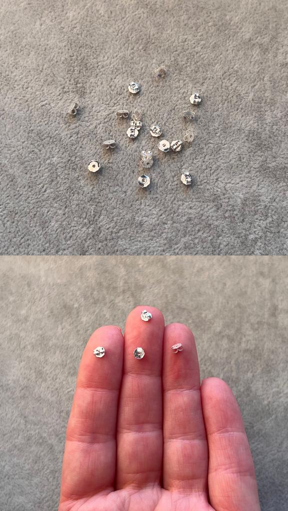 Заглушки маленькие серебро 925 пр  4 мм