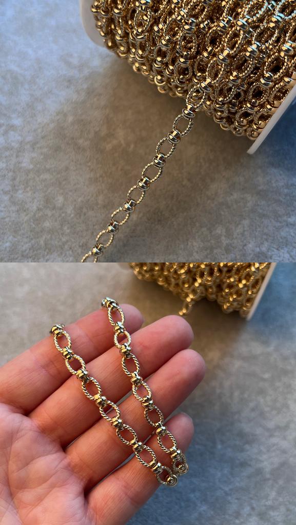 Цепь с позолотой 9 х 6 мм