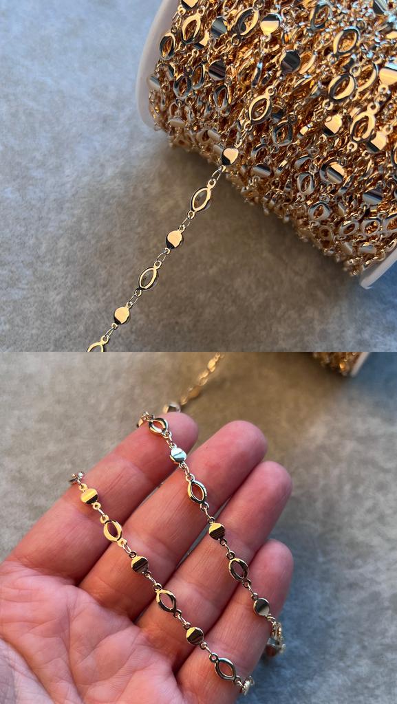 Цепь с позолотой  5 мм