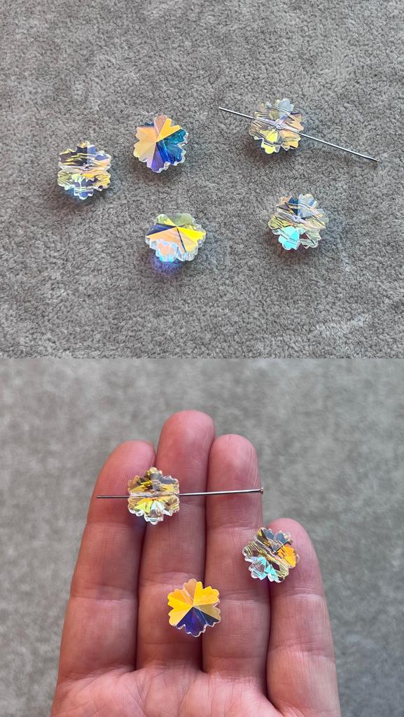 Бусина сквозная снежинка с/хрусталь  12 х 14 мм