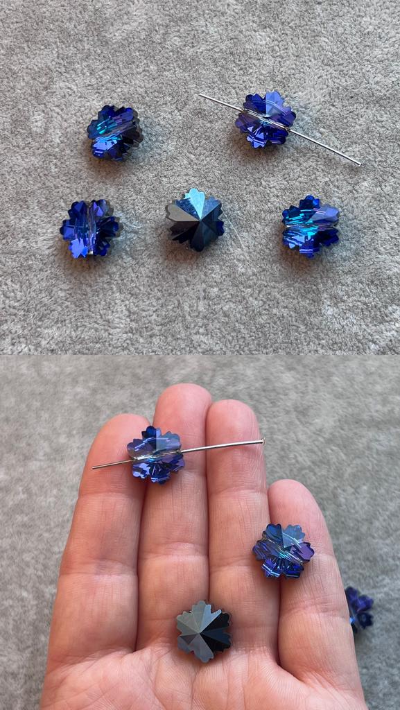 Бусина сквозная снежинка с/хрусталь  12 х 14 мм