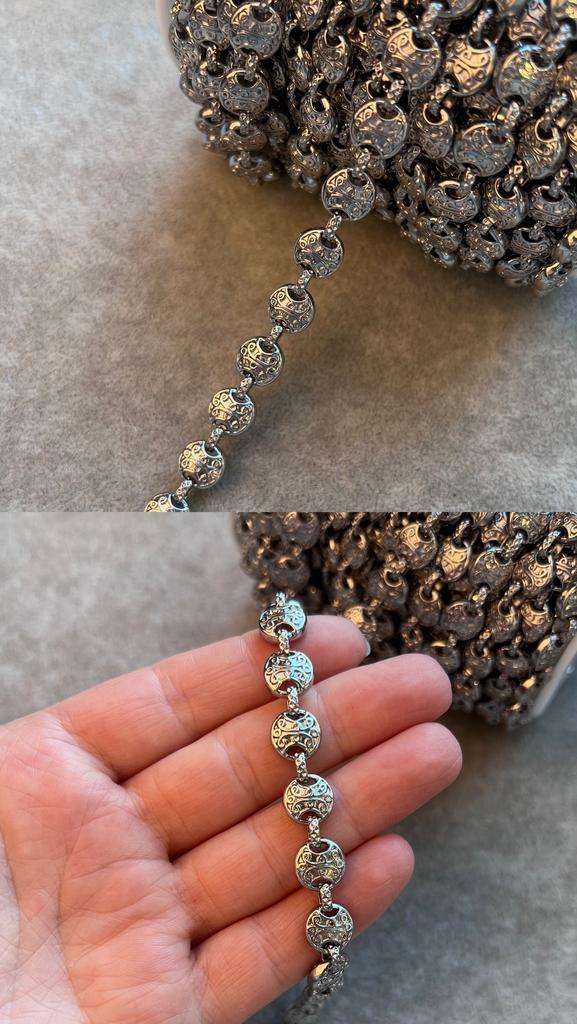 Цепь родий  10 мм