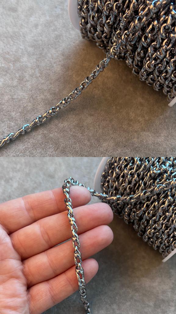 Цепь родий 5 х 12 мм