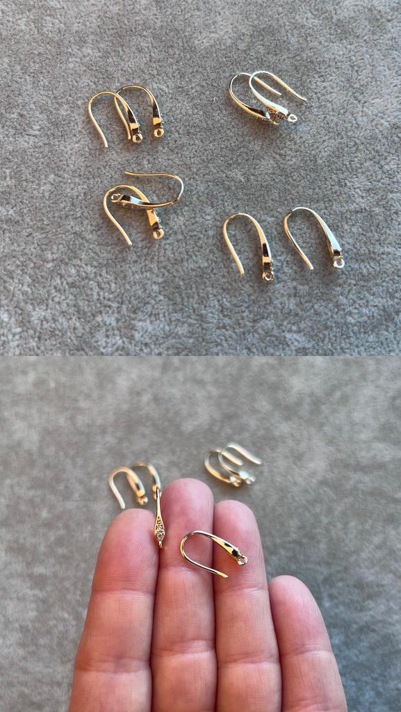 Швензы с позолотой и фианитами 17 х 3 мм