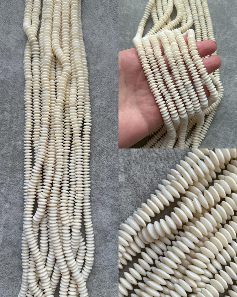 Коралл молочный рондели 7,5 х 3 мм