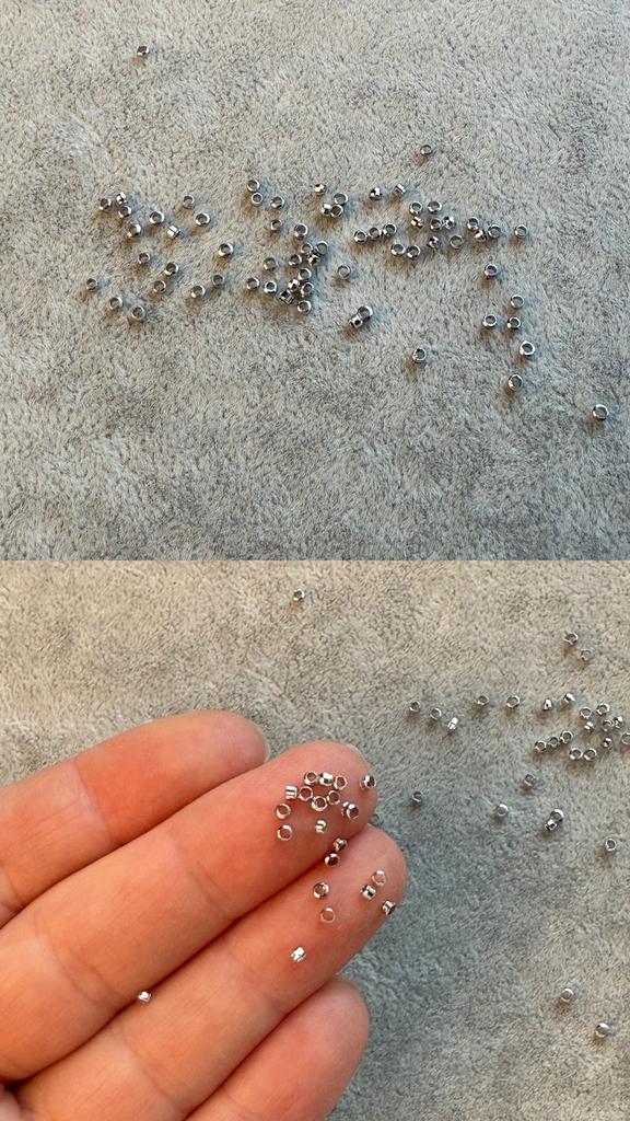 Кримпы родий 2 мм - 20 штук