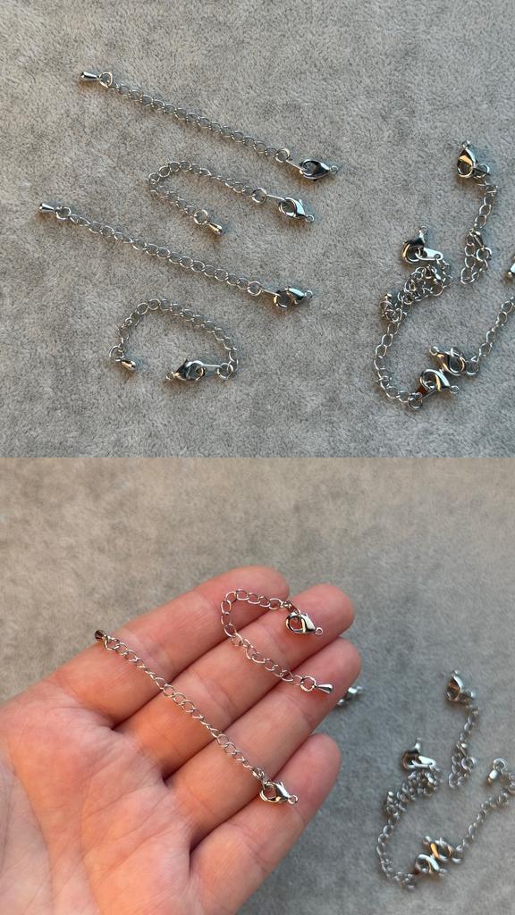 Карабин 9 мм с цепочкой - родий