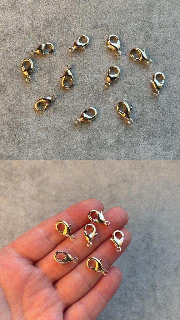 Карабин с позолотой 15 мм