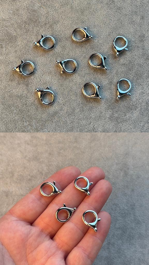 Карабин с родиевым покрытием 17 мм