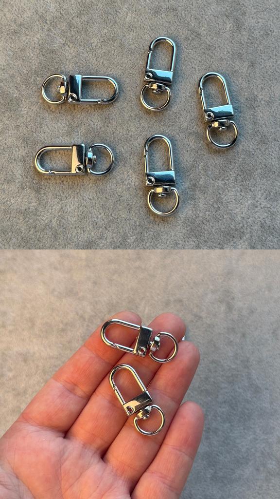 Карабин с родиевым покрытием 32 х 12 мм