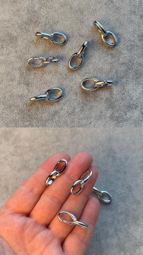 Карабин с родиевым покрытием 24 х 10 мм