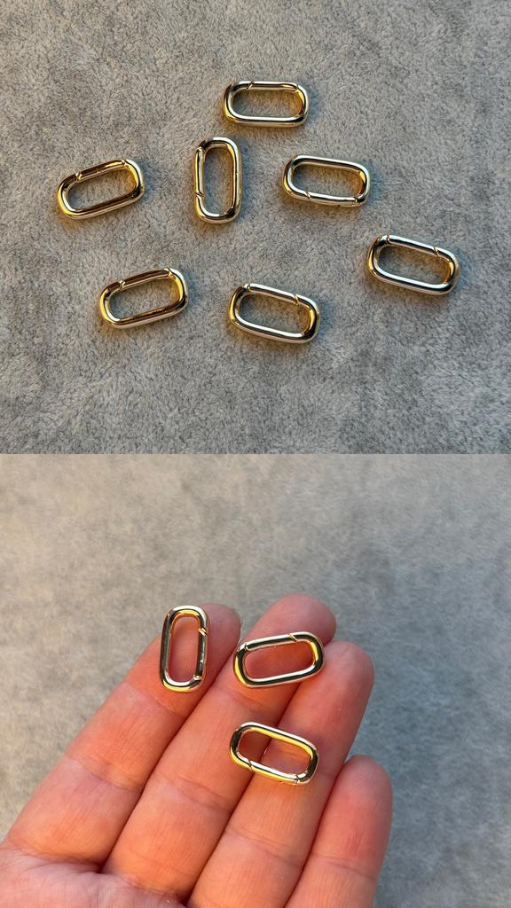 Карабин с позолотой 18 х 10 мм