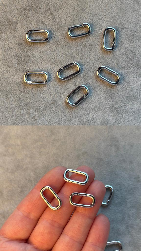 Карабин родий 18 х 10 мм