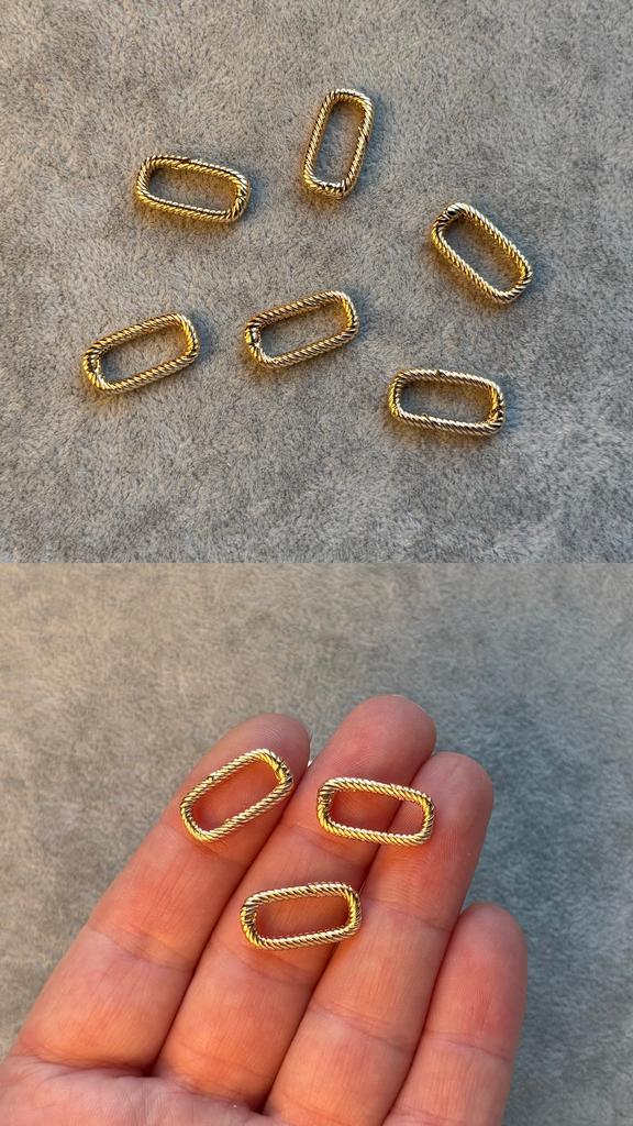 Карабин с позолотой 18 х 9 мм