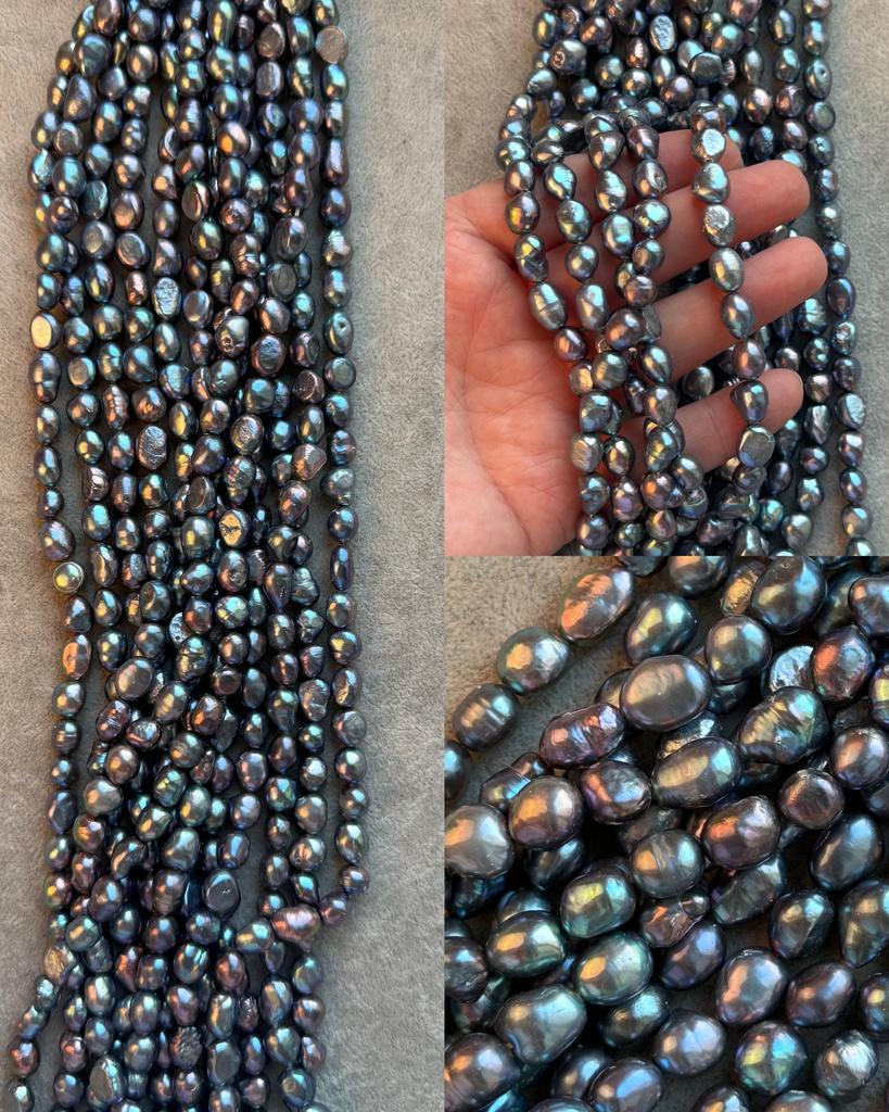 Жемчуг речной темный 8 - 9 мм