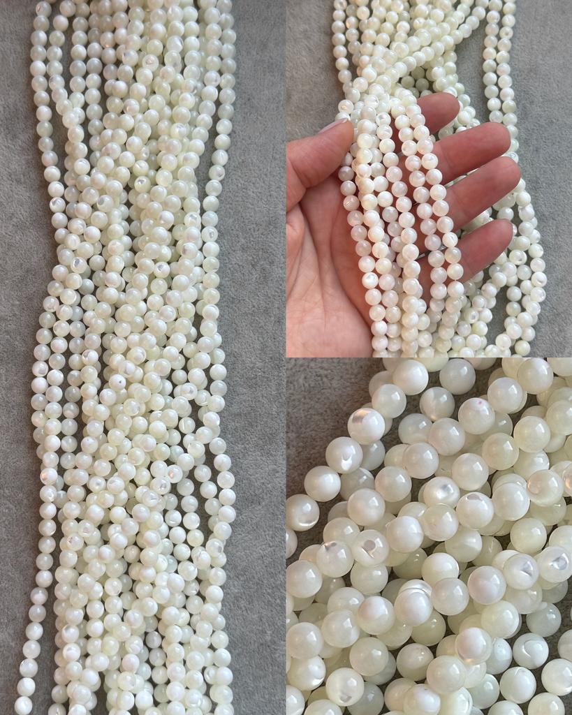 Перламутр натуральный молочный элит 6 мм