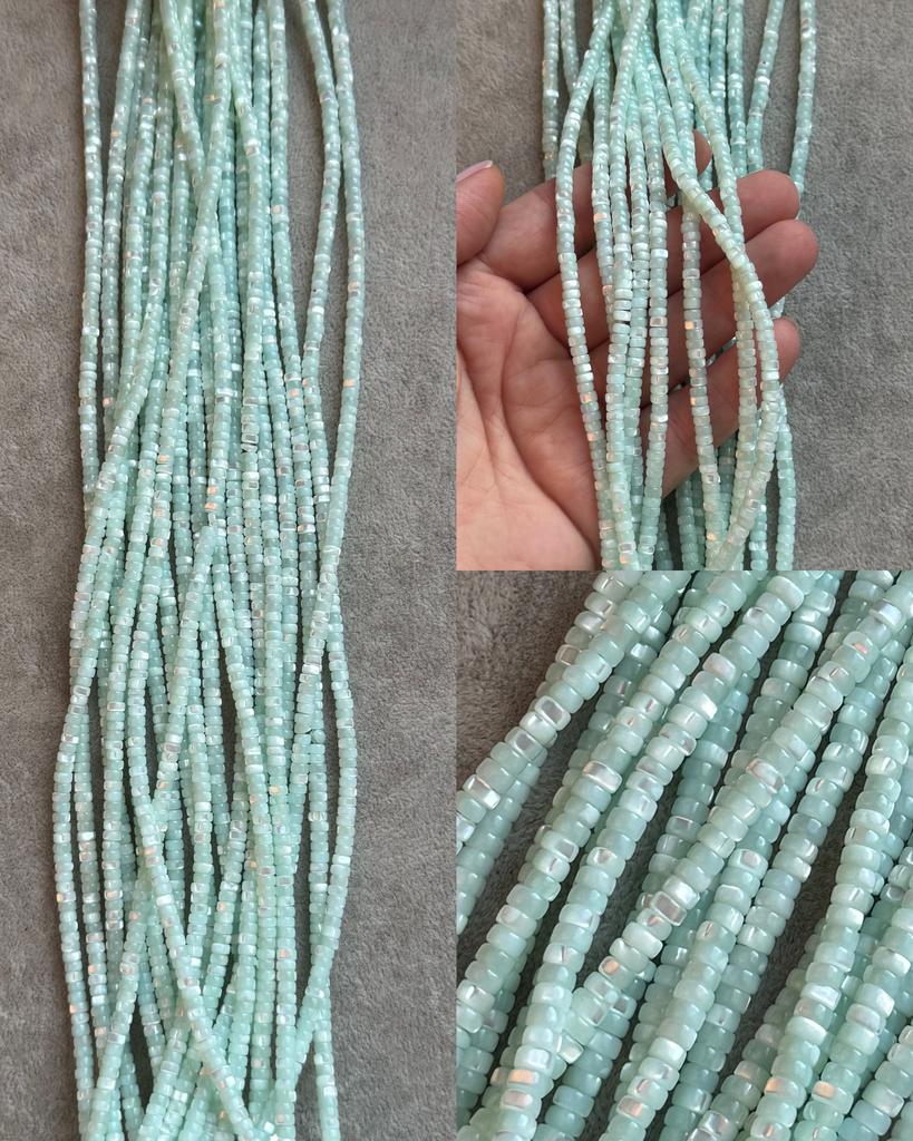 Перламутр натуральный мятный 4 х 2 мм (тонирован)