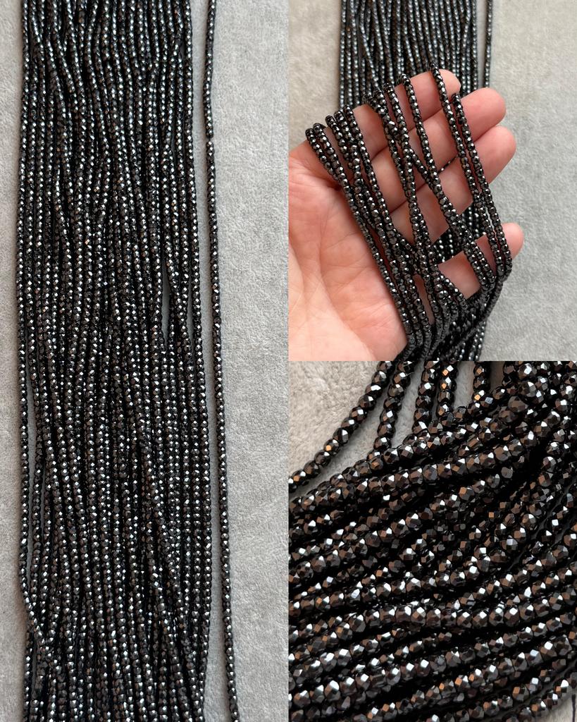 Цирконы черные рондели 3 х 2.5 мм