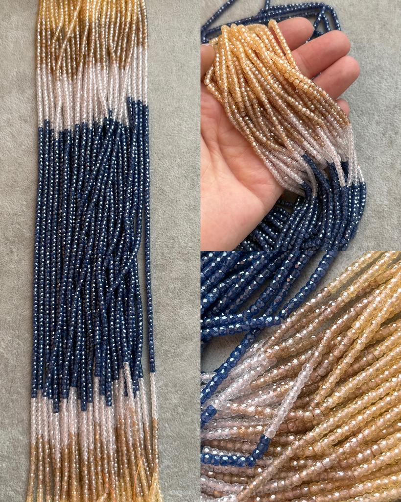 Цирконы микс 4 цвета рондели 3 х 2.5 мм