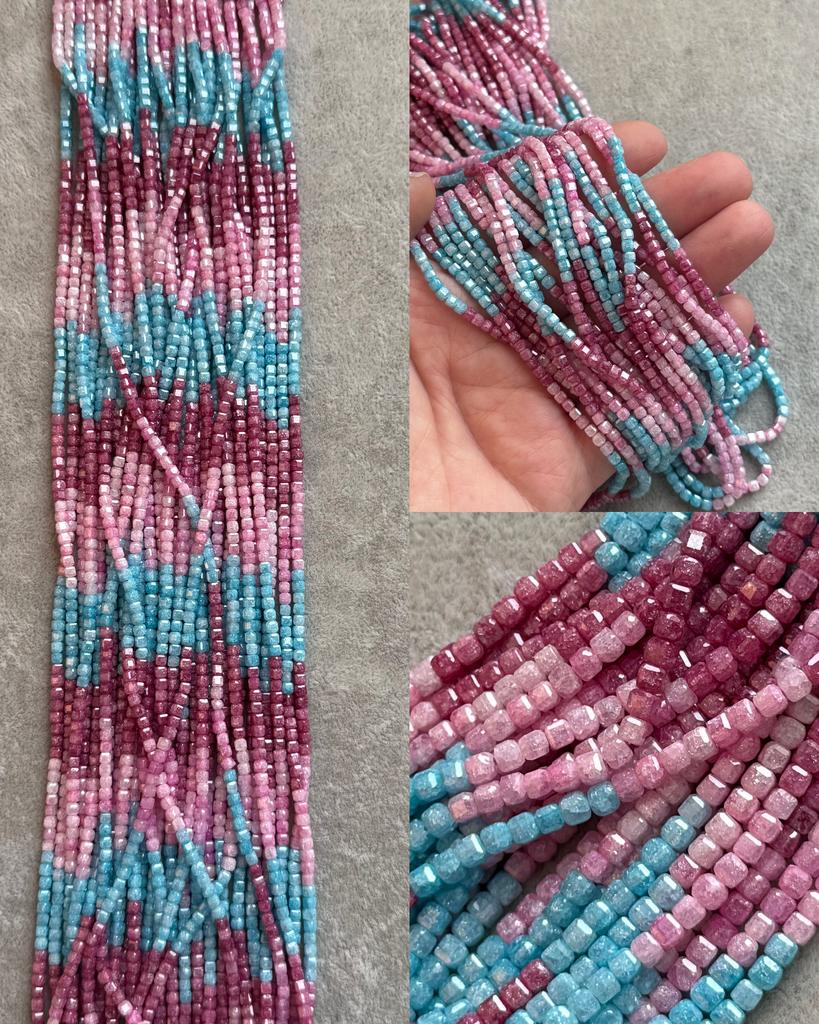 Цирконы микс 3 цвета кубик 2.8 мм