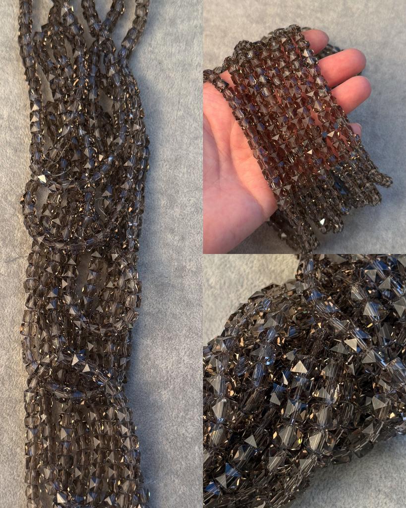 Хрусталь высокого качества оттенка "раухтопаза" 6 мм 40 см