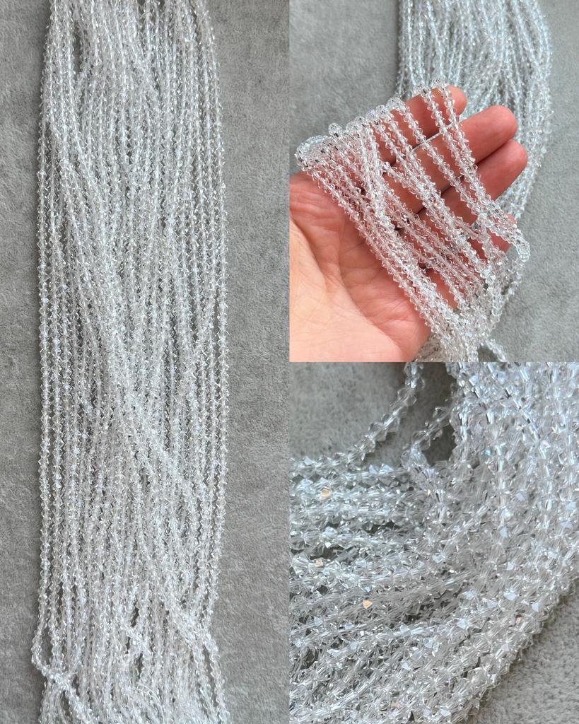 Хрусталь высокого качества "крошка" прозрачный 4 мм 32 см