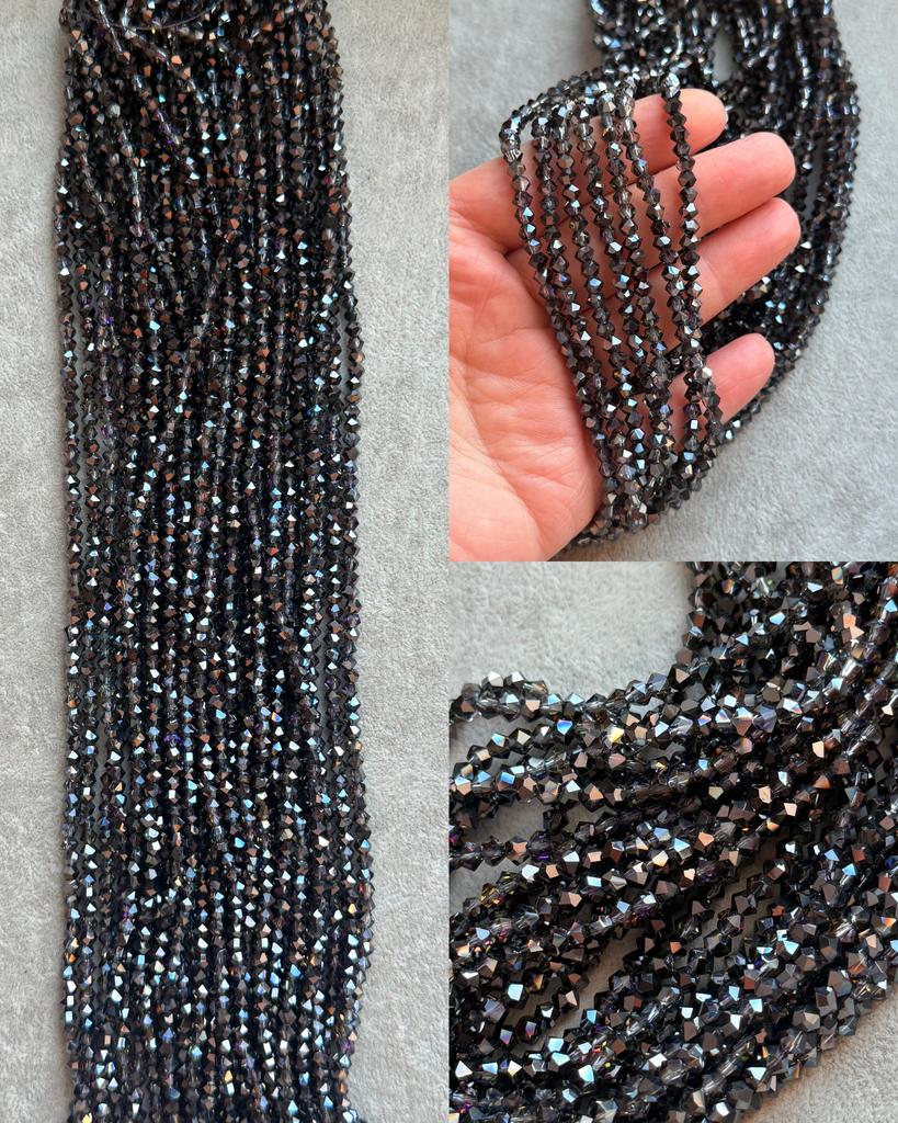 Хрусталь высокого качества "крошка" графит 4 мм 32 см