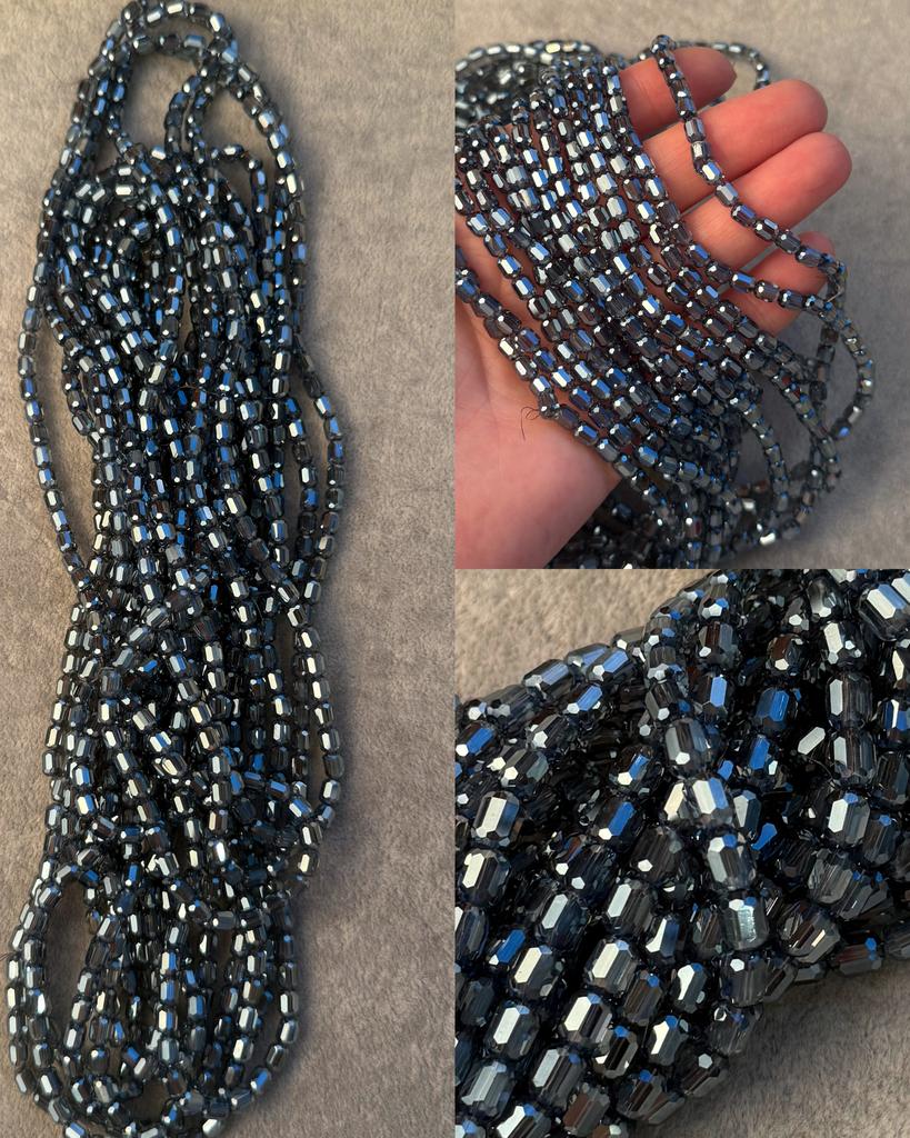 Хрусталь хорошего качества графит 6 х 4 мм 42 см