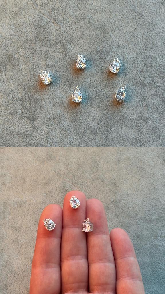 Подвеска серебро 925 пр с цирконом со ступенчатой огранкой  6 х 7 мм