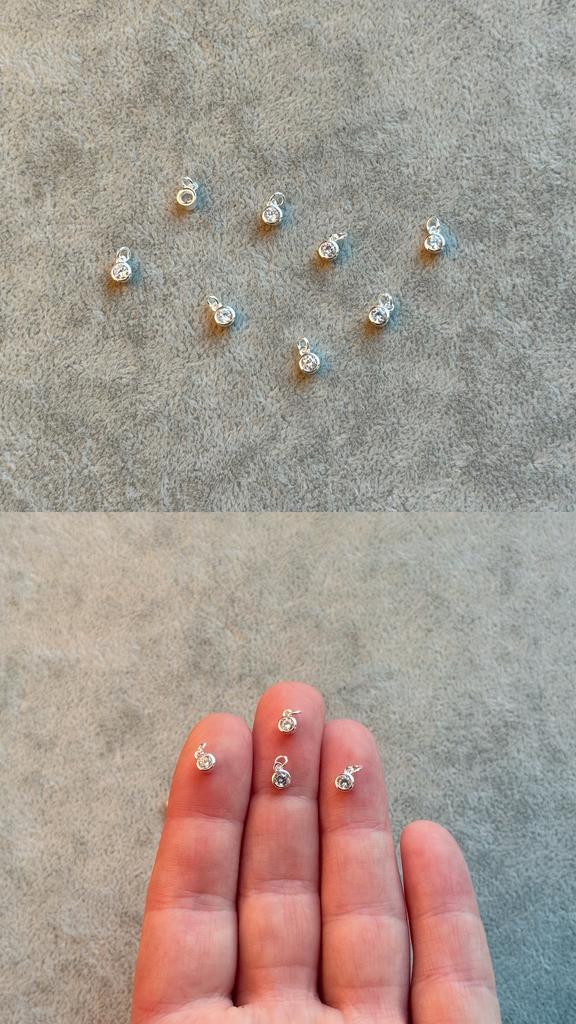 Подвеска серебро 925 пр с цирконом 4 мм