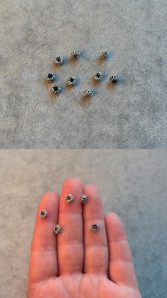 Бусина серебро 925 пр с чернением 6 х 3 мм