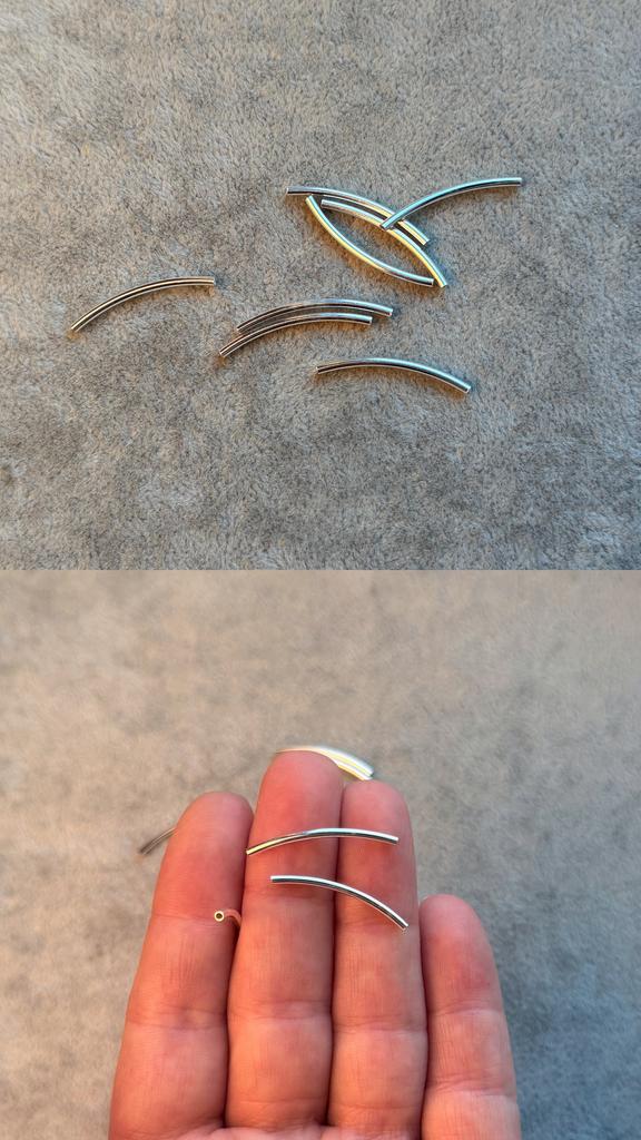 Трубочка сквозная серебро 925 пр 26 х 1.5 мм