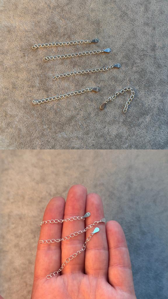 Удлинитель серебро 925 пр - цепь с каплей 5 см ( звено 3 х 4 мм)