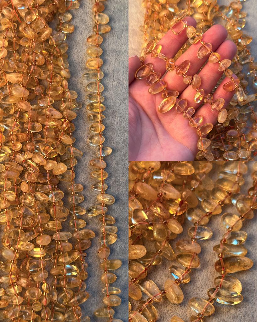 Цитрин "лепестки" 10 - 15 х 6-8 мм