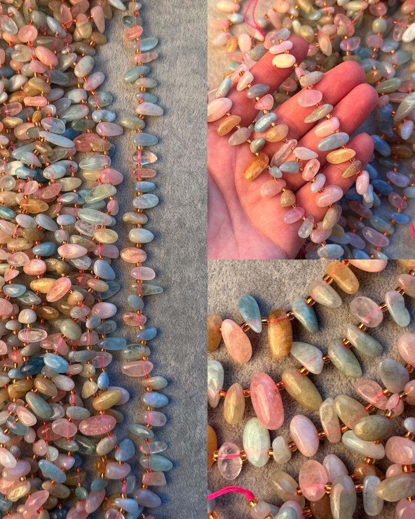 Бериллы "лепестки" 10 - 15 х 6 - 8 мм