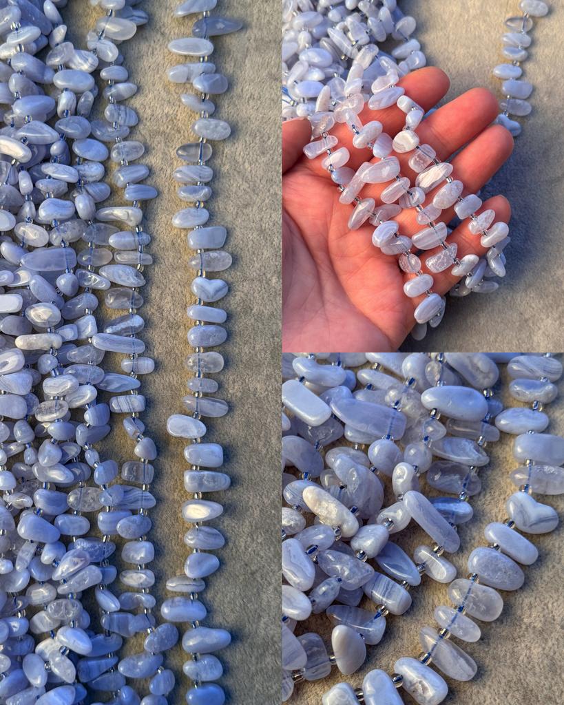 Сапфирин (халцедон) "лепестки 10 - 17 х 6 - 8 мм