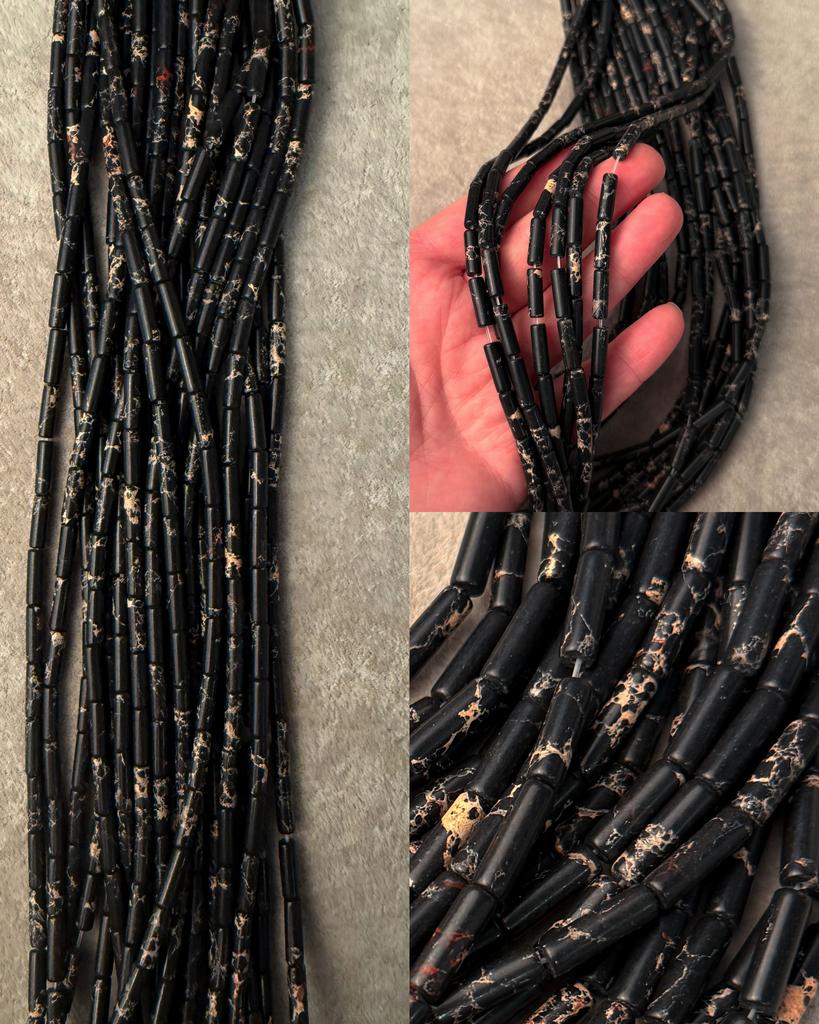 Яшма трубочки - тонирована (имитация варисцита) 13 х 4 мм