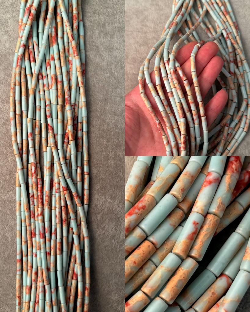 Змеиная яшма трубочки 13 х 4 мм