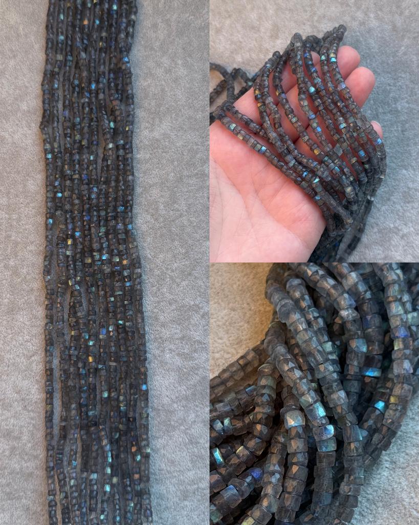 Лабрадор элит Индия  граненая рубка 4,5 х 3 мм 39 см