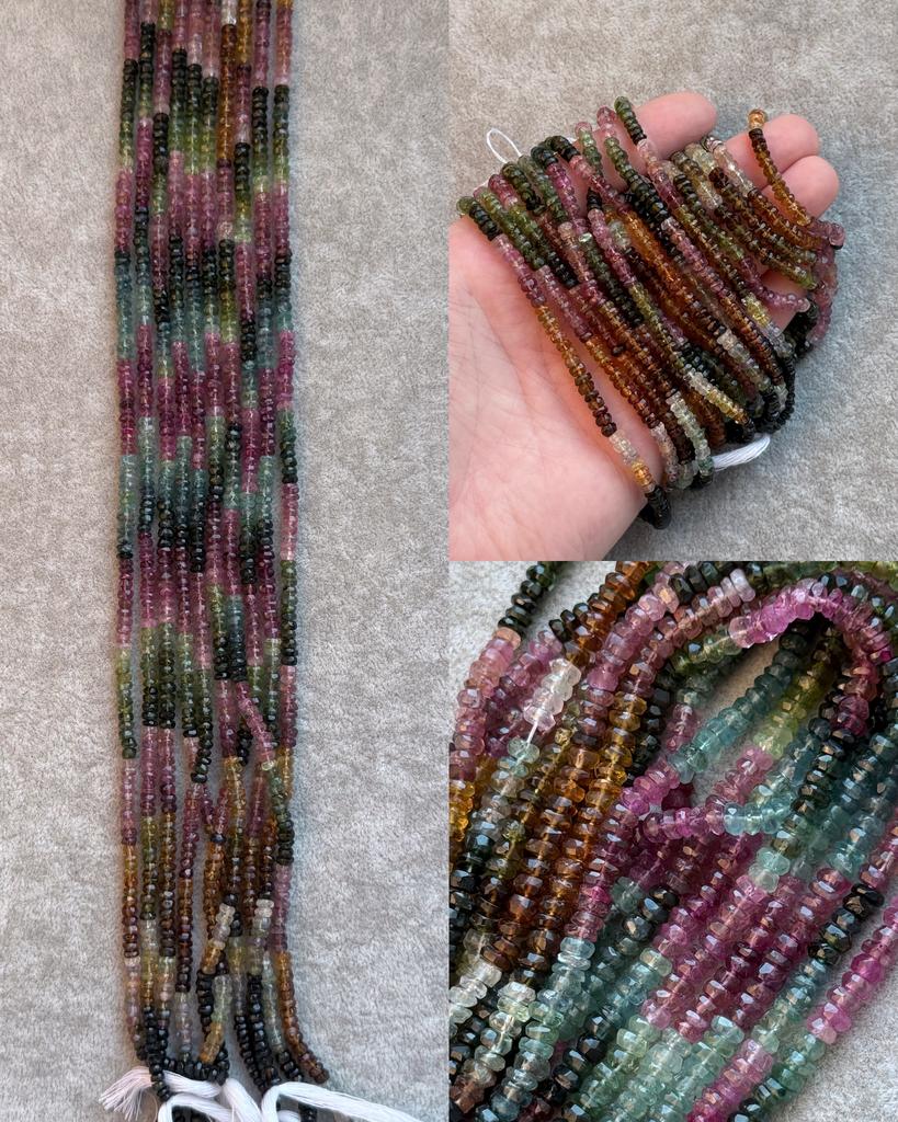 Турмалин элит высокой чистоты в огранке 4 х 2 мм 35 см