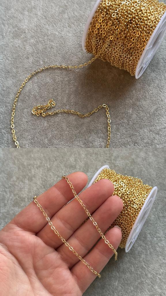 Цепь с позолотой  3 х 2 мм