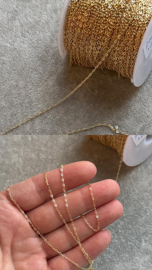 Цепь с позолотой рифленая 2 х 1.5 мм