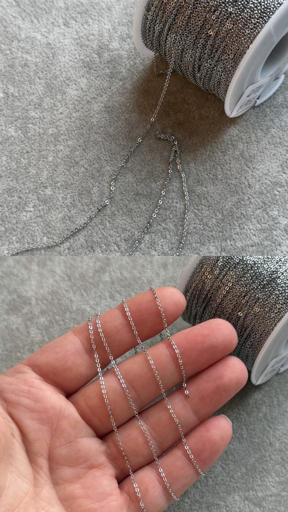 Цепь родий 1.8 х 1 мм