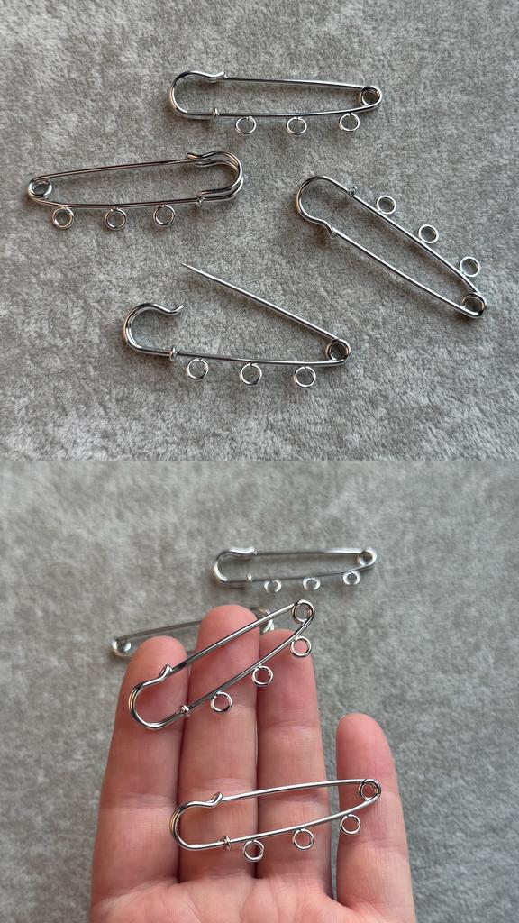 Основа для броши с родиевым покрытием 49 мм