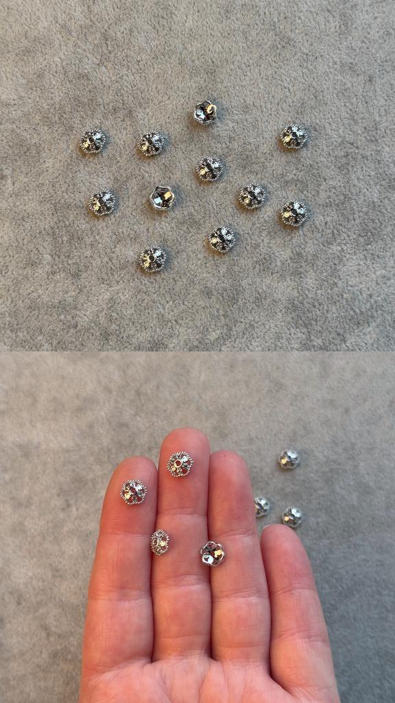 Шляпки родий 8 х 3 мм