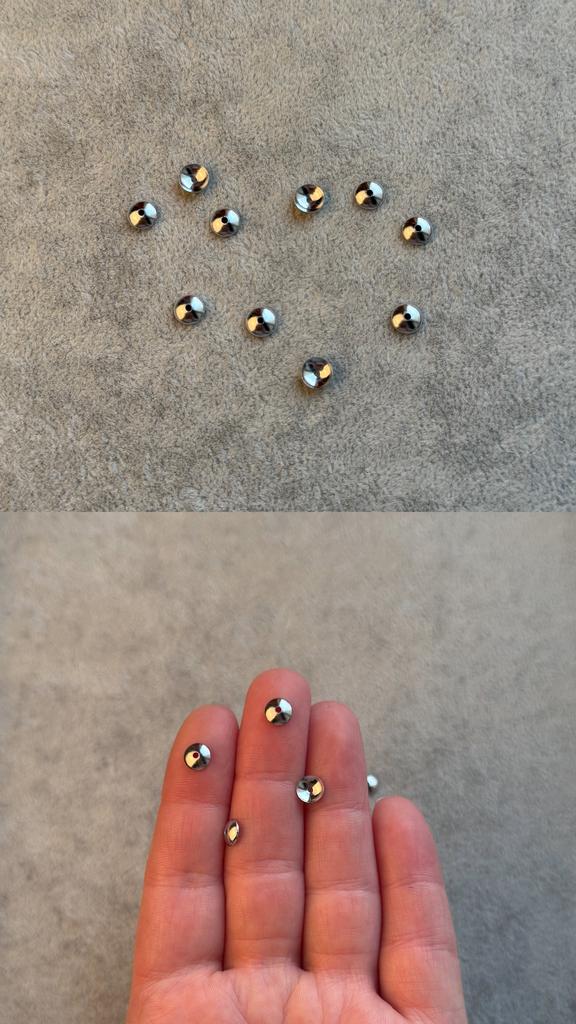 Шляпки родий 6 мм