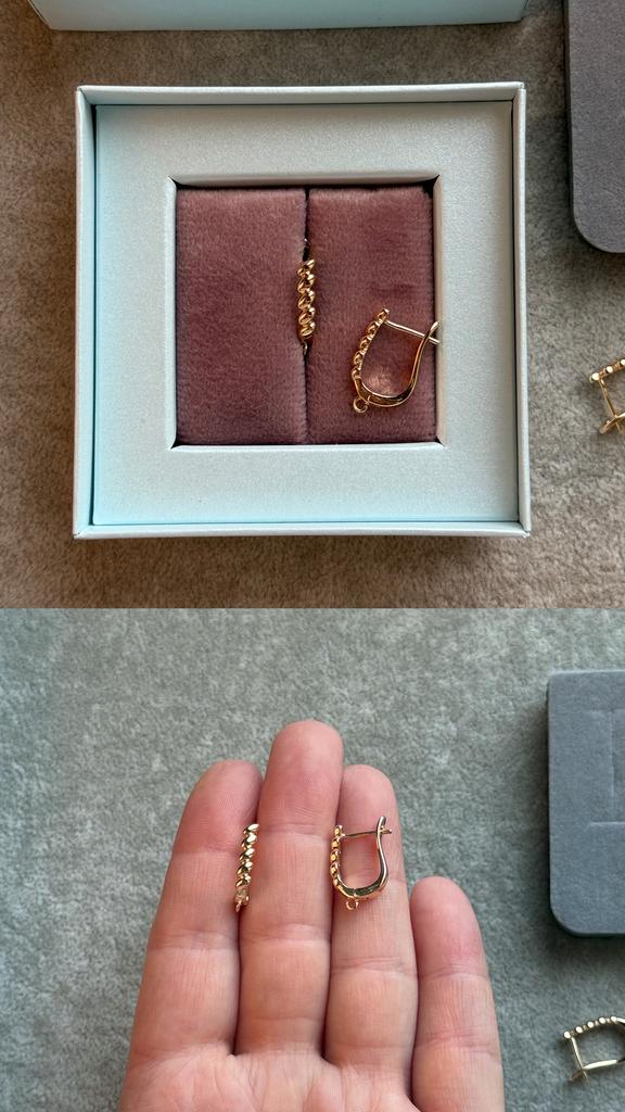 Швензы с позолотой 17 х 3 мм