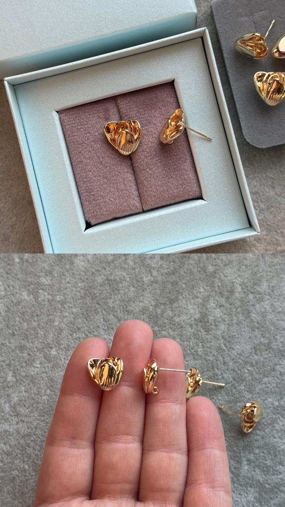 Пусеты с позолотой 12 х 13 мм