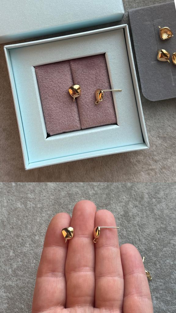 Пусеты с позолотой 7 х 9 мм